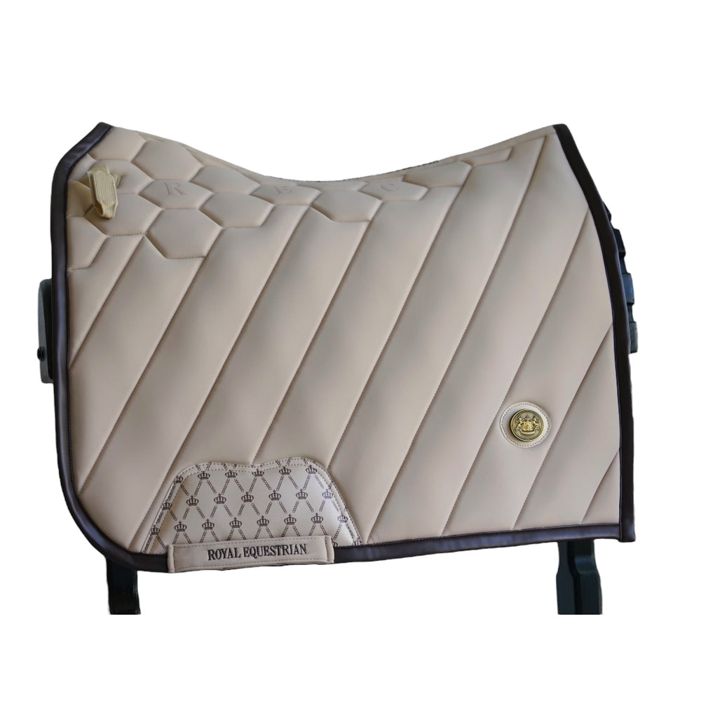 Royal Equestrian Regalia di Roma Dressage Saddle Pad Sand Full