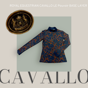 Royal Equestrian Base Layer Cavallo Le Pouvoir Sport Uv Protection Riding Top Navy - Royal Equestrian