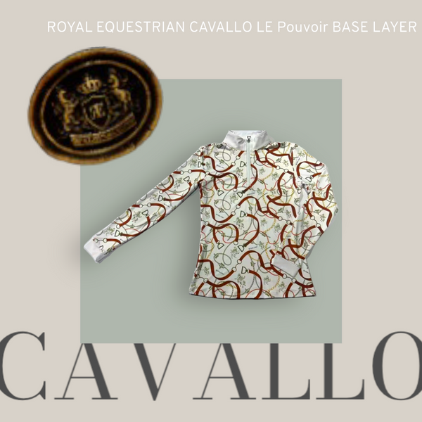 Royal Equestrian Base Layer Cavallo Le Pouvoir Sport Uv Protection Riding Top White - Royal Equestrian