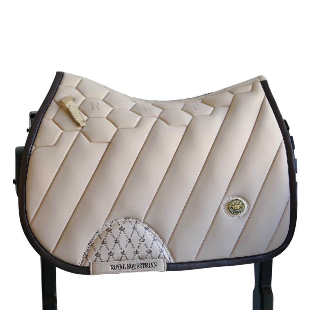 Royal Equestrian Regalia di Roma Jump Saddle Pad Sand Full