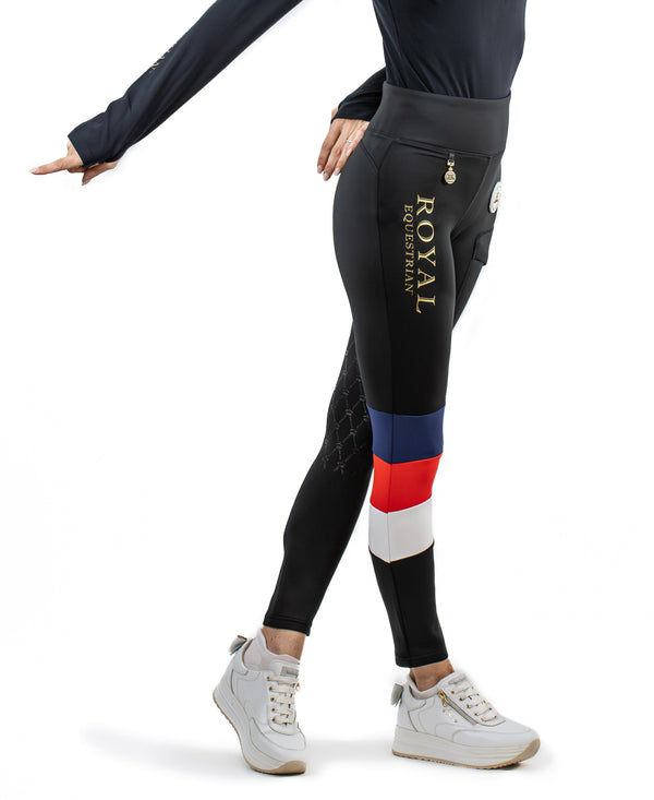 Royal Equestrian Heritage Team Riding Tights Black Full Grip - Royal Equestrian