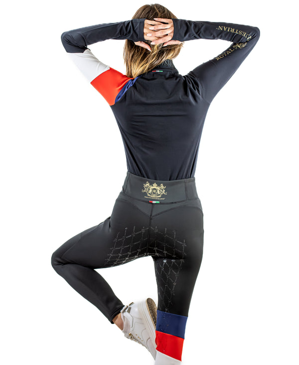 Royal Equestrian Heritage Team Riding Tights Black Full Grip - Royal Equestrian