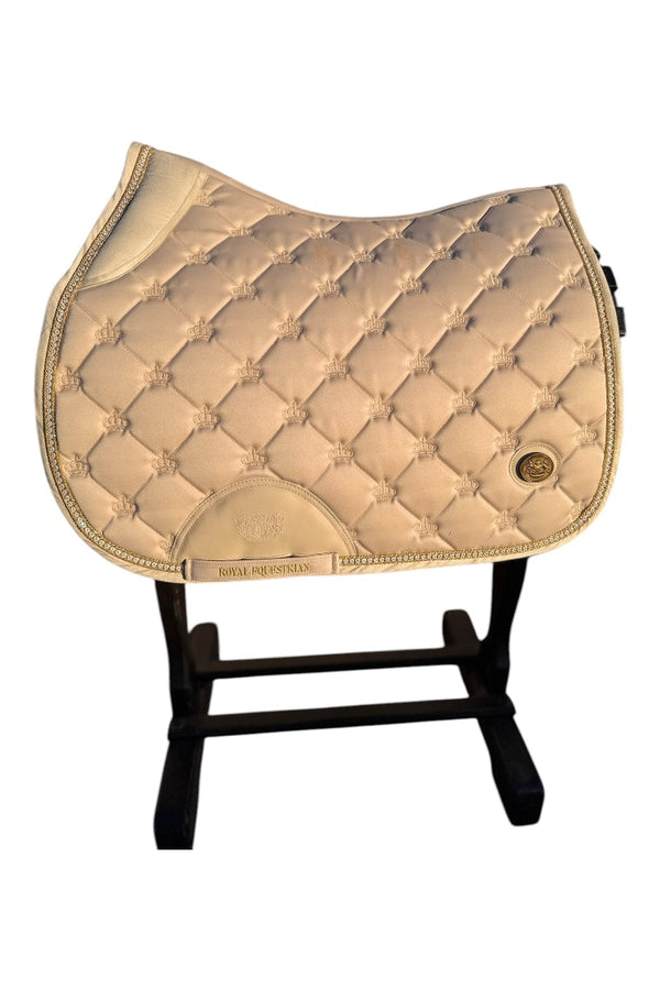 Royal Equestrian Jump Saddle Pad Crystal Champagne Full - Royal Equestrian