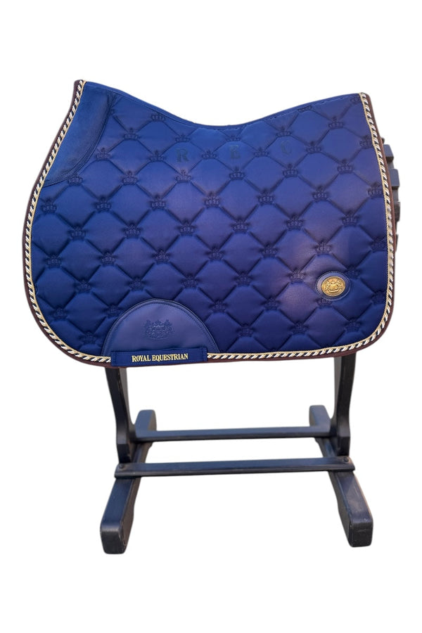 Royal Equestrian Jump Saddle Pad Navy Blue Full - Royal Equestrian