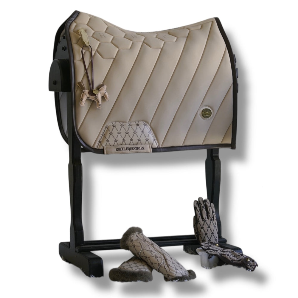 Royal Equestrian Regalia di Roma Dressage Saddle Pad Sand Full