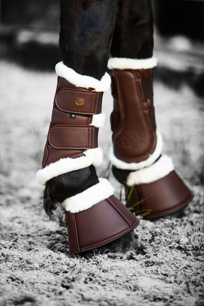 Royal Equestrian Premium Bell Boots Chocolate