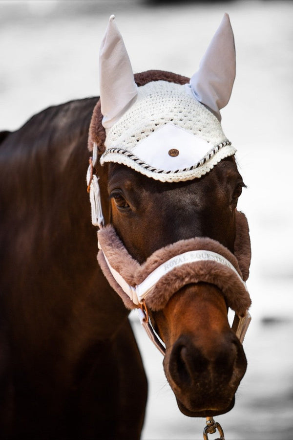 Royal Equestrian Fur Halter White Full - Royal Equestrian