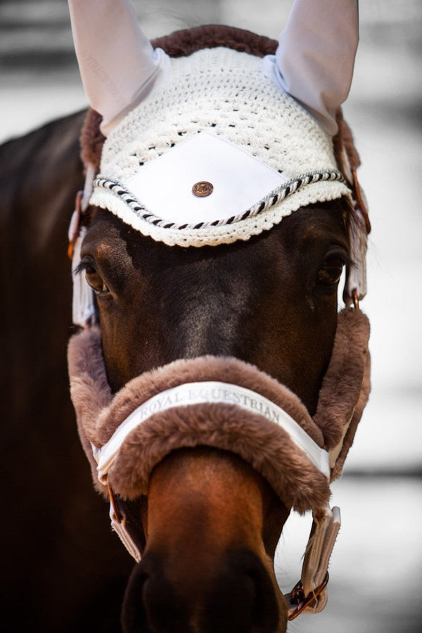 Royal Equestrian Fur Halter White Full - Royal Equestrian