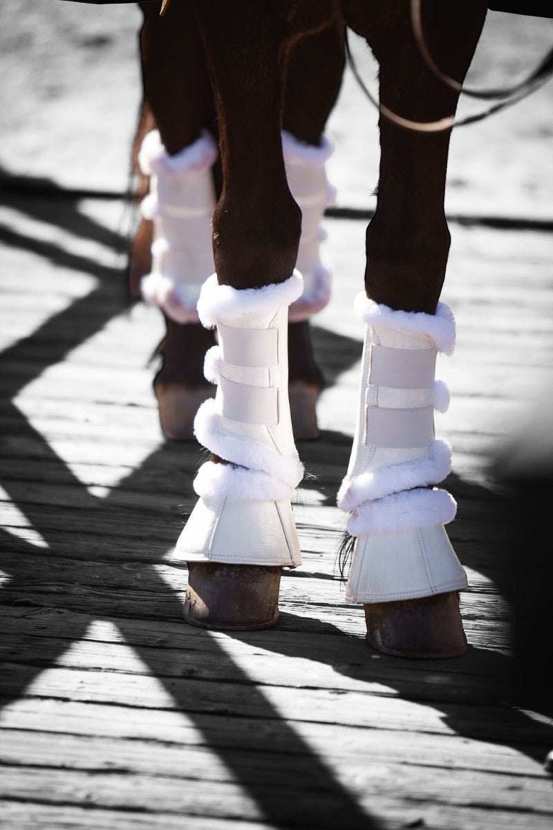 Royal Equestrian Premium Bell Boots Croco White - Royal Equestrian