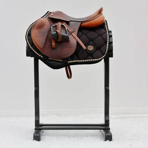 Royal Equestrian Jump Saddle Pad Black Gold Full - Royal Equestrian