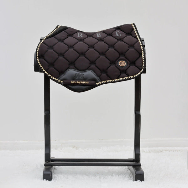 Royal Equestrian Jump Saddle Pad Black Gold Full - Royal Equestrian