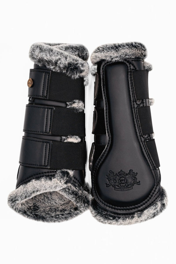 Royal Equestrian Lined Brushing Boots Black Gray - Royal Equestrian