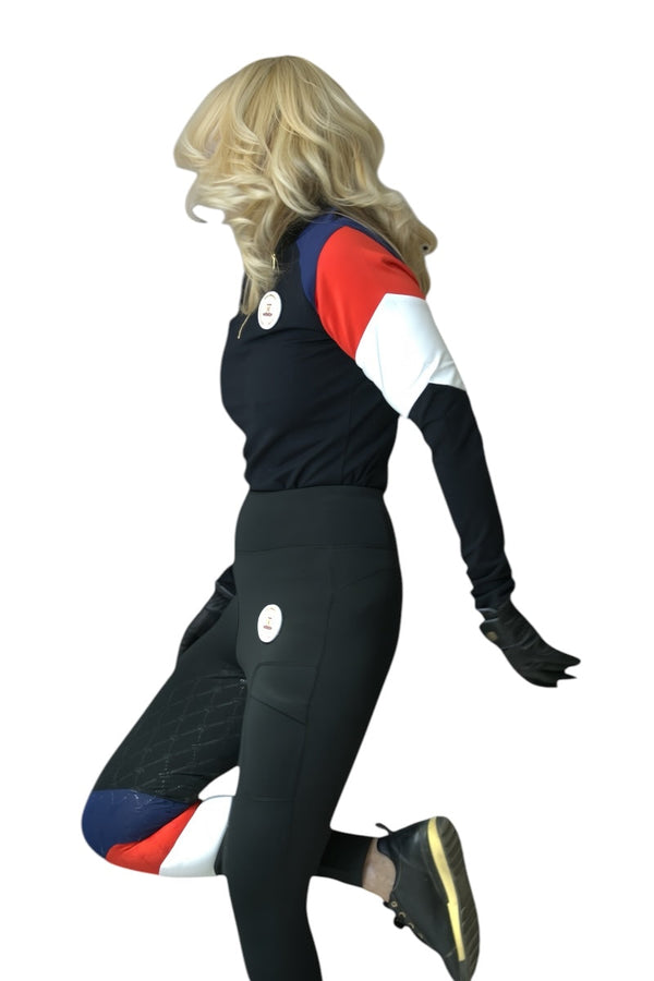 Royal Equestrian Heritage Team Knee Grip Riding Tights Black - Royal Equestrian