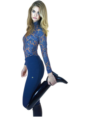 Royal Equestrian Full Grip Riding Tights Navy - Royal Equestrian