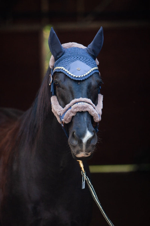 Royal Equestrian Fur Halter Navy Full - Royal Equestrian