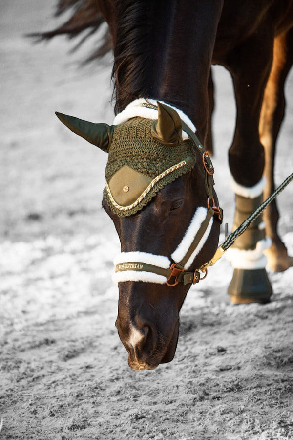 Royal Equestrian Premium Ear Bonnet Olive Full - Royal Equestrian