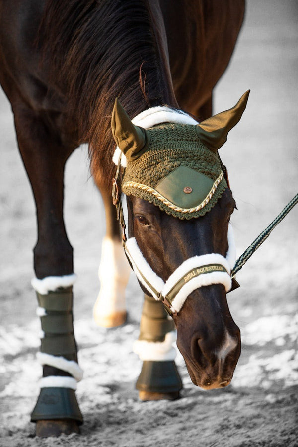 Royal Equestrian Premium Ear Bonnet Olive Full - Royal Equestrian