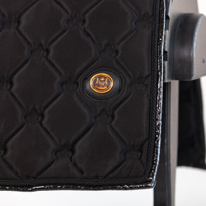 Royal Equestrian Dressage Saddle Pad Black Leather Full