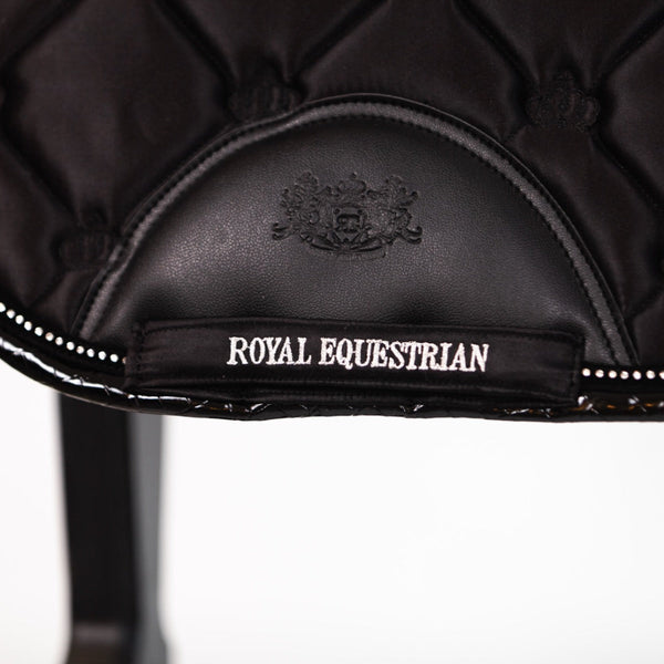 Royal Equestrian Jump Show Saddle Pad Black Crystals Full - Royal Equestrian