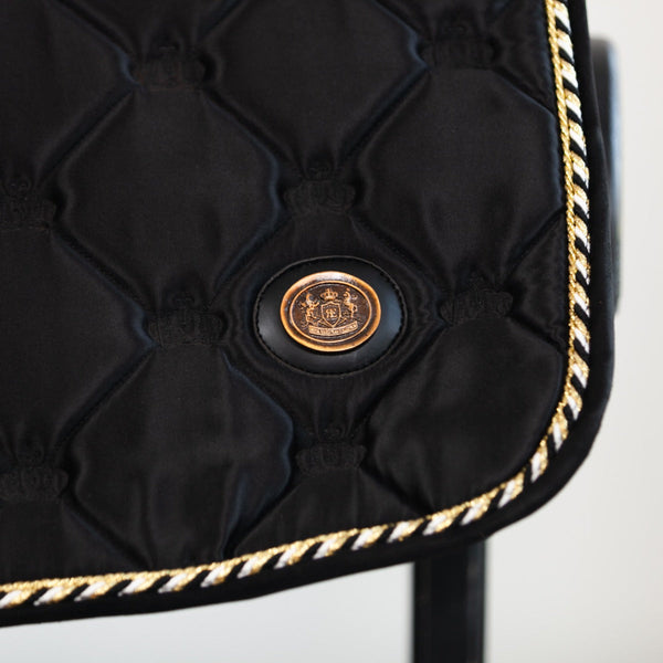 Royal Equestrian Jump Show Saddle Pad Black Gold Full - Royal Equestrian