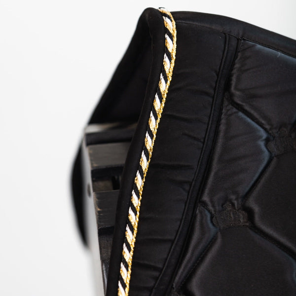 Royal Equestrian Jump Show Saddle Pad Black Gold Full - Royal Equestrian