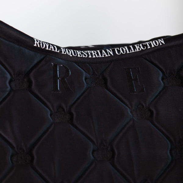 Royal Equestrian Jump Show Saddle Pad Black Silver Full - Royal Equestrian
