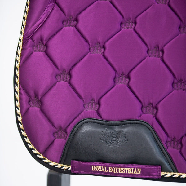 Royal Equestrian Dressage Saddle Pad Purple Black Full - Royal Equestrian