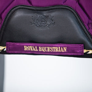 Royal Equestrian Dressage Saddle Pad Purple Black Full - Royal Equestrian
