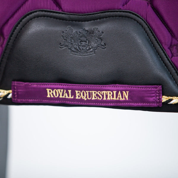 Royal Equestrian Dressage Saddle Pad Purple Black Full - Royal Equestrian