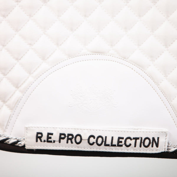 Royal Equestrian Dressage Saddle Pad White Silver Pro Full - Royal Equestrian