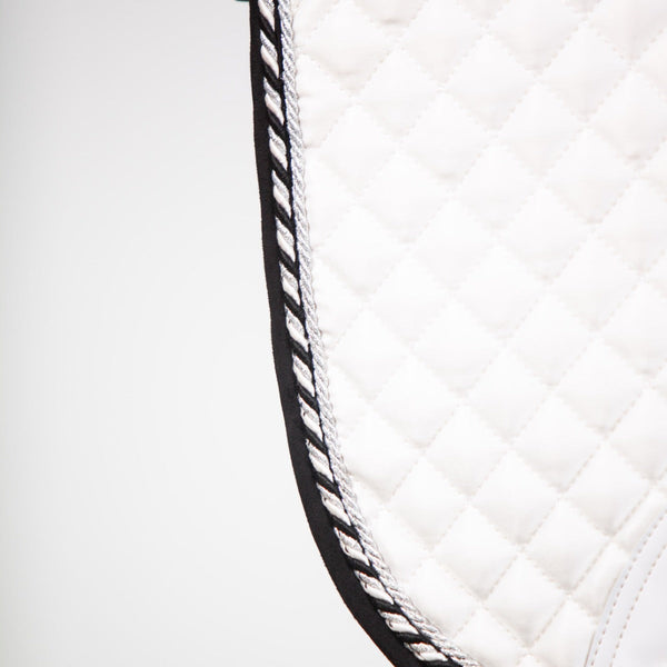 Royal Equestrian Dressage Saddle Pad White Silver Pro Full - Royal Equestrian