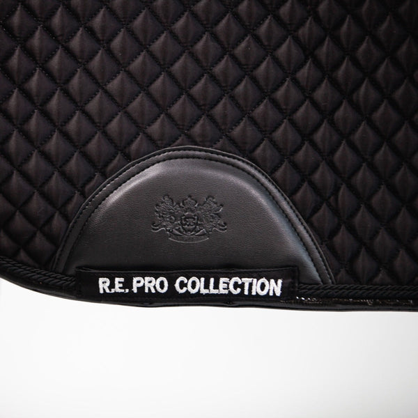 Royal Equestrian Dressage Saddle Pad Black Quilted Full - Royal Equestrian