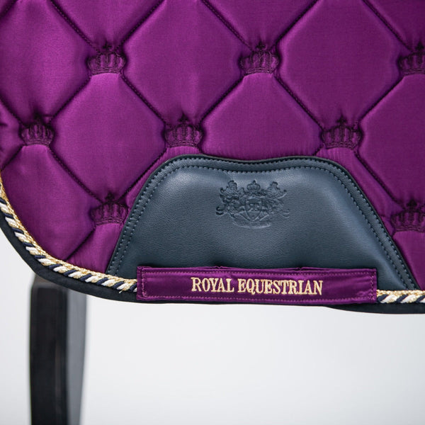 Royal Equestrian Dressage Saddle Pad Purple Navy Full - Royal Equestrian