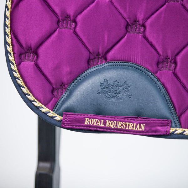 Royal Equestrian Jump Saddle Pad Purple Navy Full - Royal Equestrian
