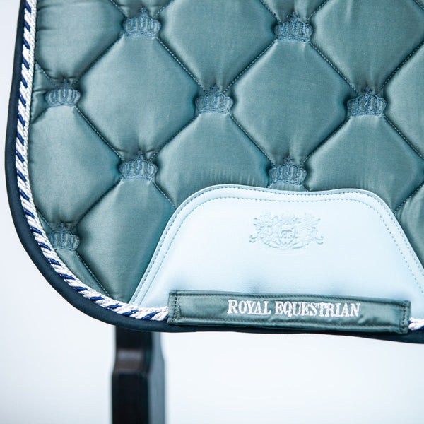 Royal Equestrian Dressage Saddle Pad Marine Blue Full - Royal Equestrian