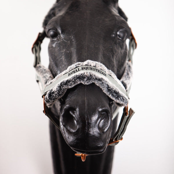 Royal Equestrian Fur Halter Silver Full - Royal Equestrian