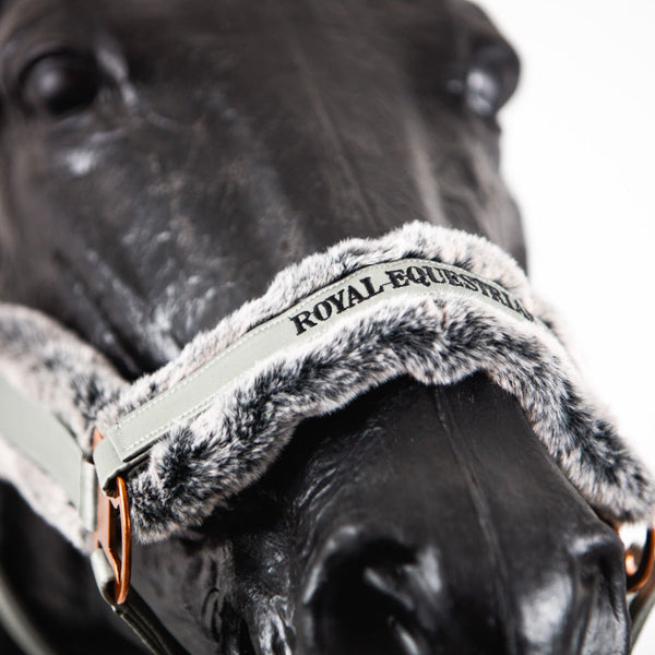 Royal Equestrian Fur Halter Silver Full - Royal Equestrian