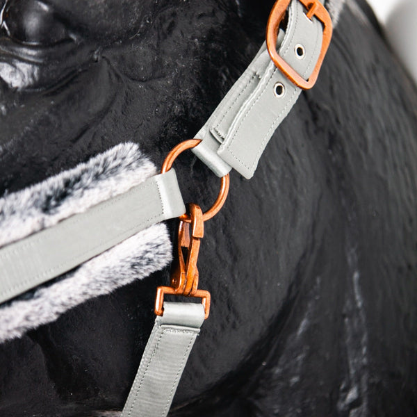 Royal Equestrian Fur Halter Silver Full - Royal Equestrian