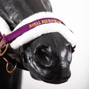 Royal Equestrian Fur Halter Purple White Full - Royal Equestrian