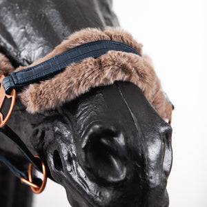 Royal Equestrian Fur Halter Croco Navy Full - Royal Equestrian