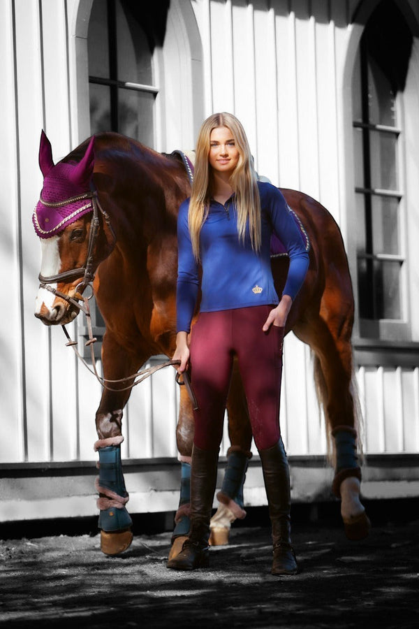 Royal Equestrian Premium Ear Bonnet Purple Black Full - Royal Equestrian