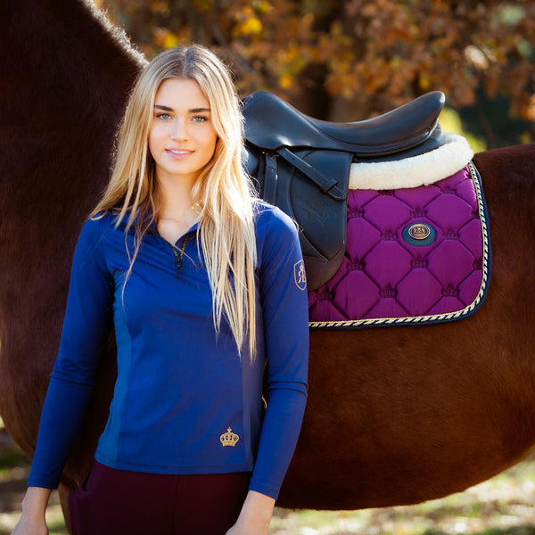 Royal Equestrian Dressage Saddle Pad Purple Black Full - Royal Equestrian