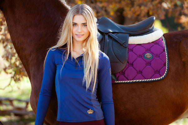 Royal Equestrian Jump Saddle Pad Purple Navy Full - Royal Equestrian