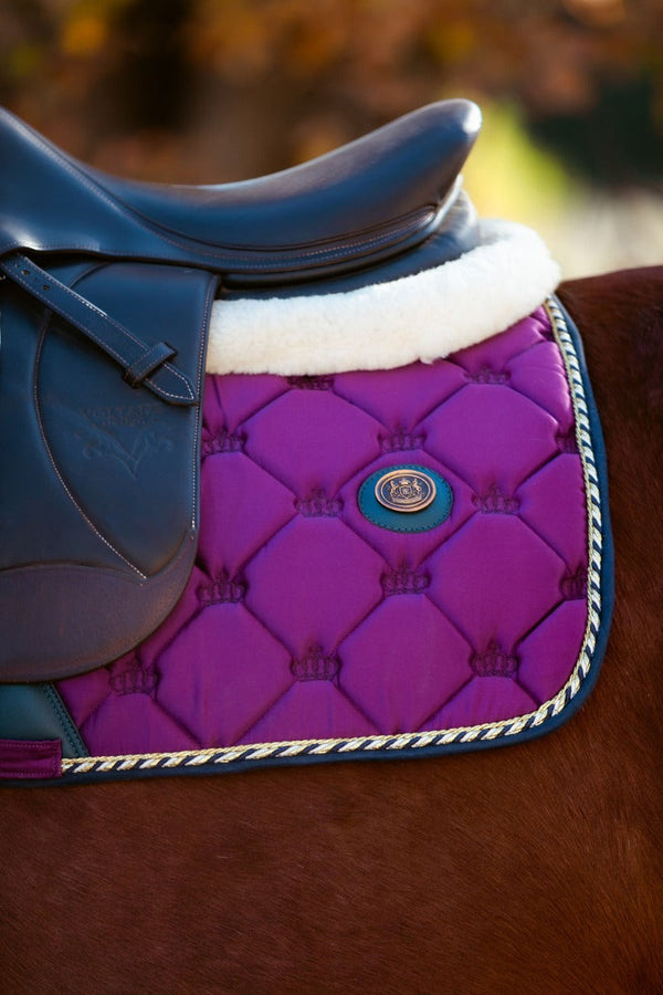 Royal Equestrian Dressage Saddle Pad Purple Black Full - Royal Equestrian