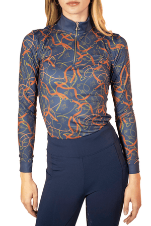 Royal Equestrian Basislaag Cavallo Le Pouvoir Sport Uv Bescherming Ruitertop Navy - Royal Equestrian