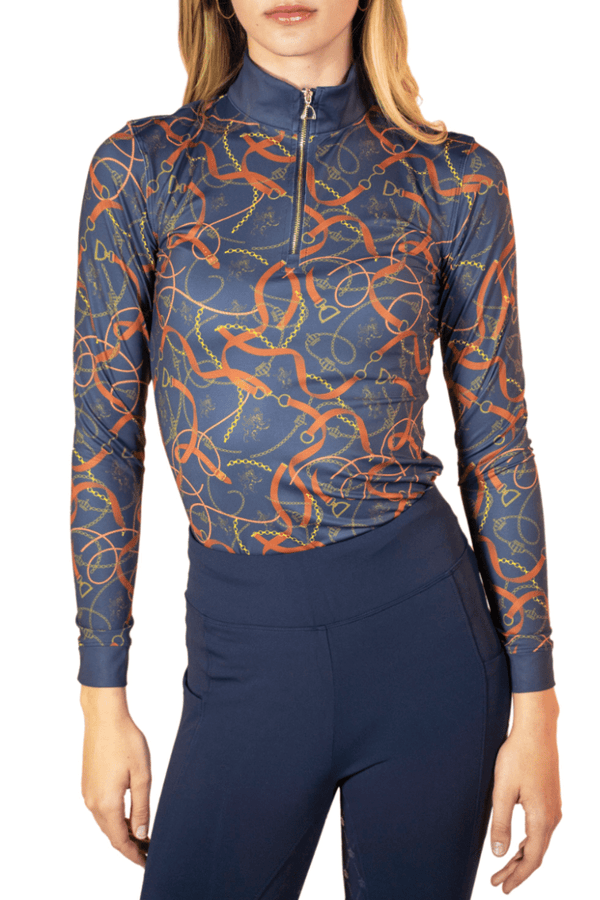 Royal Equestrian Basislaag Cavallo Le Pouvoir Sport Uv Bescherming Ruitertop Navy - Royal Equestrian