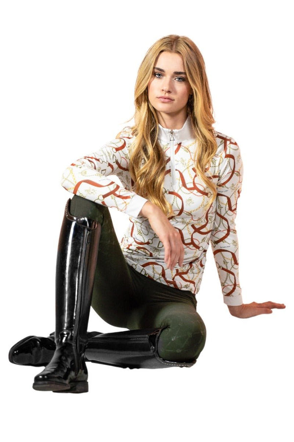 Royal Equestrian Basislaag Cavallo Le Pouvoir Sport Uv Bescherming Ruitertop Wit - Royal Equestrian