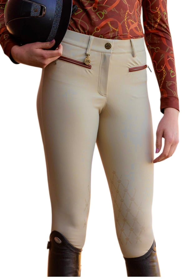 Royal Equestrian Cecile Compression Knee Breeches Beige - Royal Equestrian