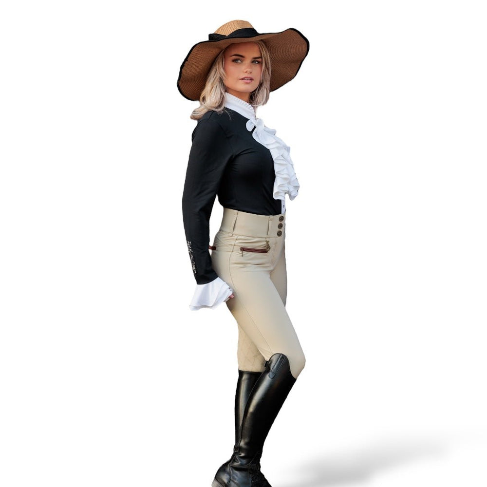 Royal Equestrian Cecile Full Seat High Waist Compression Breeches Sand Beige - Royal Equestrian