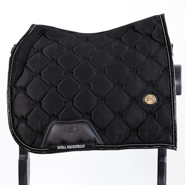 Royal Equestrian Tapis de selle de dressage noir avec cristaux - Royal Equestrian
